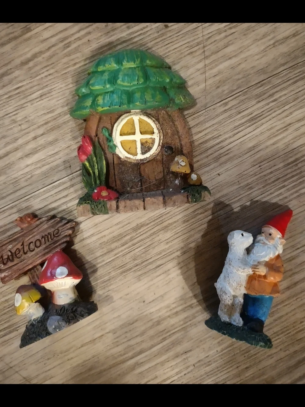 Hand-Painted Green Roof Fairy Door Wall Accent